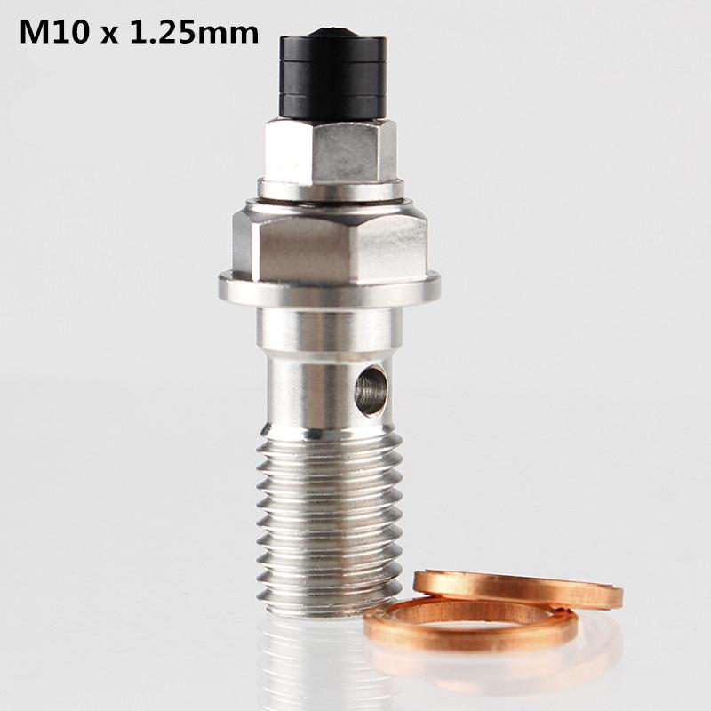Universal M10x21 Thread Pitch 1.0/1.25mm Motorcycle Brake Master Cylinder Oil Hose Banjo Bolt Brake Calipers Bleed Screw Nipple