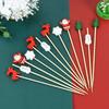 Christmas Toothpicks Decorative Bamboo Skewers Creative Appetizer Fruit Cheese Picks Art Cocktail Picks Christmas Supplies