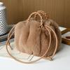 Modische, hochstrukturierte, gewebte Griffe, Wolkenplüschtasche, große Kapazität, Kunstpelz, Handtaschen für Mädchen, süßer Kürbis, Herbst/Winter, neue, vielseitige Damen-Umhängetasche