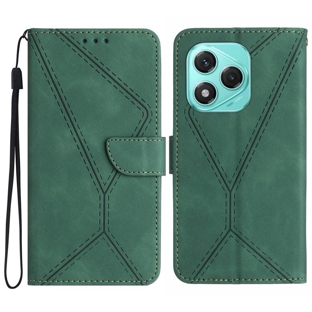 Für Honor 400 Lite Hülle Skin Touch Linien Geprägtes PU-Leder Klapphandyhülle