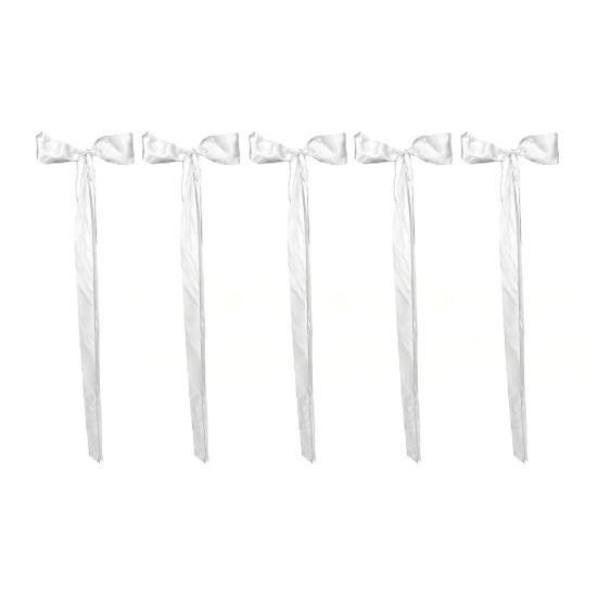 

5 шт. Свадебные банты для украшения прохода, атласные ленты, банты для церемонии на спинке церковной скамьи, ленты для свадебного фона, декор прохода