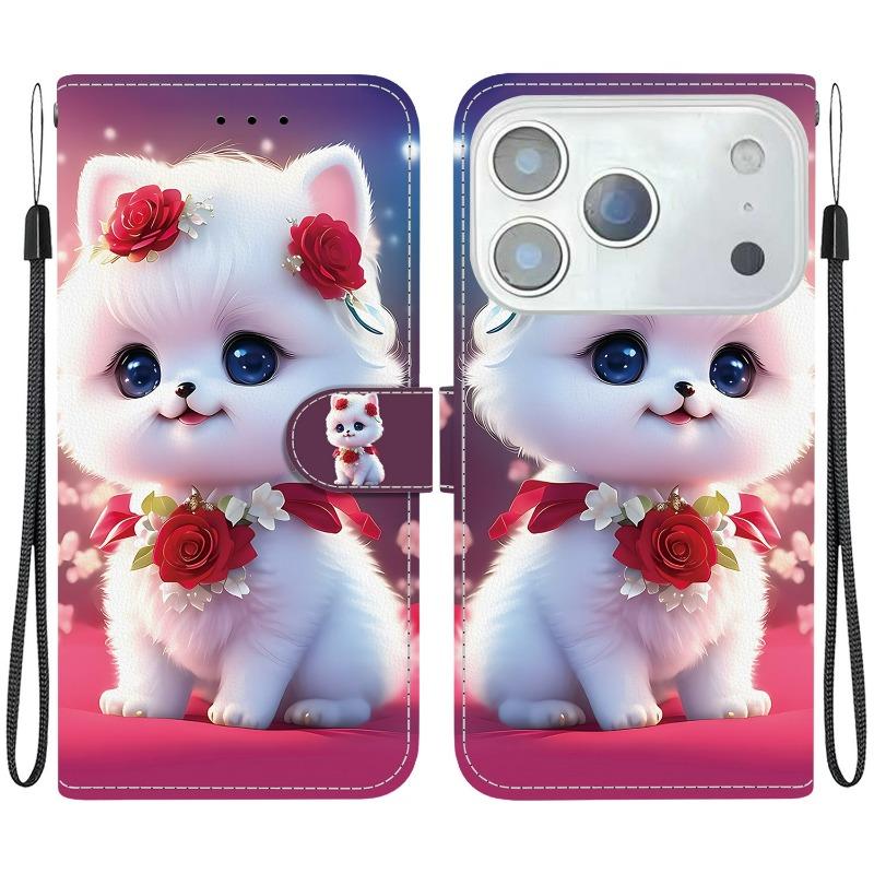 Für Apple 17 Tier Hülle Löwe Panda Leder Handyhülle Für iPhone 17 Pro Max Air Wallet Flip Coque Karte Magnetisch Schutzhüllen