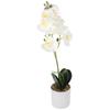 Simulated Artificial Phalaenopsis Orchid in Pot Realistic Fake Potted Plant Decor for Home Office Living Room Bedroom Kitchen