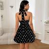 Sexy Square Neck High Waist A Line Short Strap Dress For Women Summer