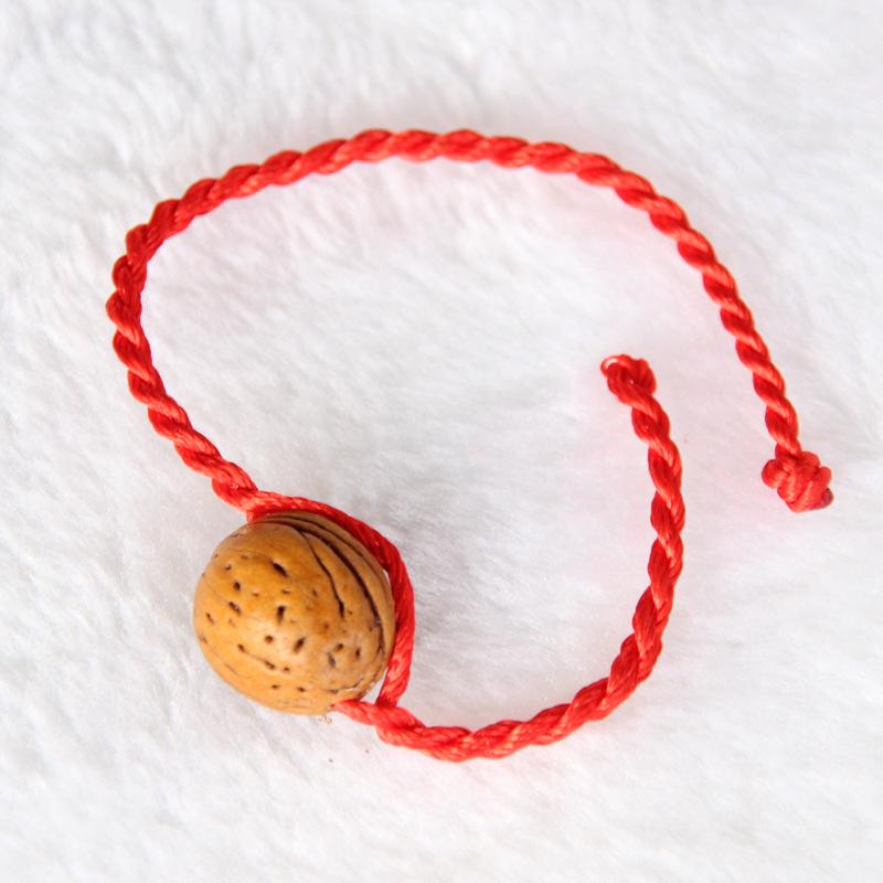 Peach Wood Mountain Peach Pit Walnut Woven Bracelets: Red String Couple & Baby Bracelets