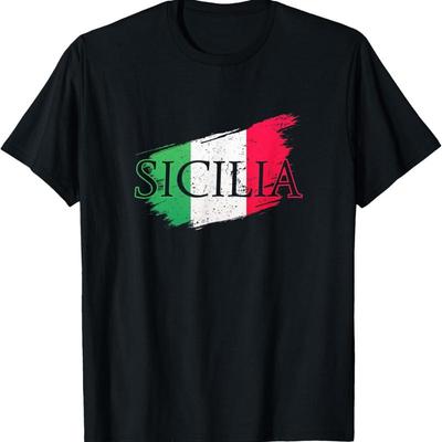 Neues limitiertes Vintage Sizilien Italien Flagge Italia Italienische Sizilien Souvenir T-Shirt