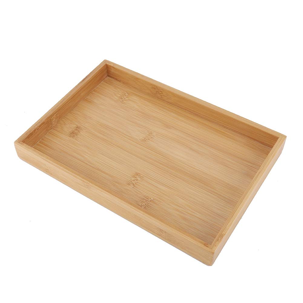 Wooden Tea Serving Tray, Rectangular Japanese-Style Serving Wooden Tray Food Storage Plate Serving Platter Rattan Basket Tray Table Tray for