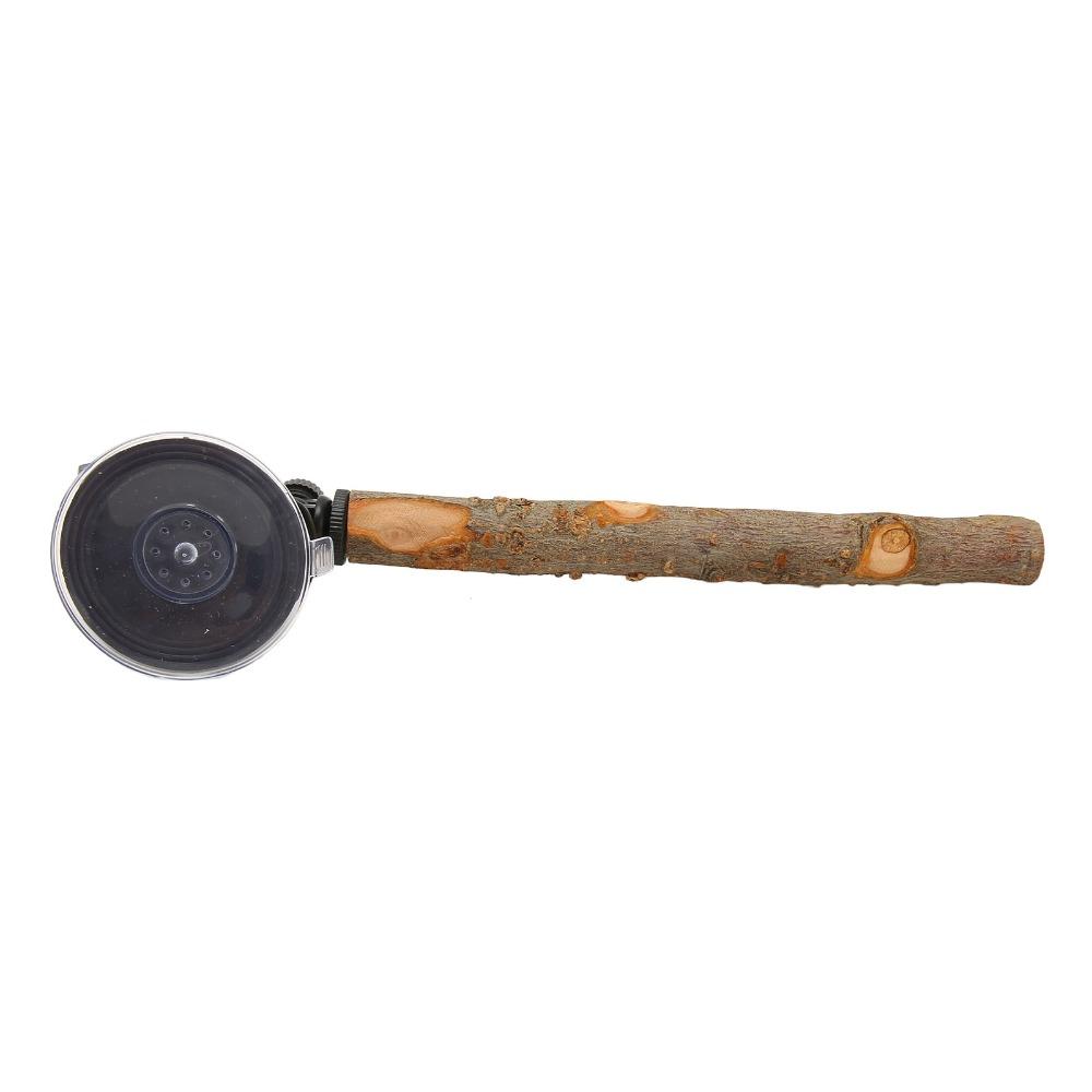 Non-Slip Bumpy Texture Wood Parrot Perch Easy Installation Adjustable Design Bird Standing Stick Replaceable Suction Cups
