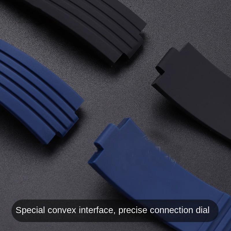 New Silicone Rubber Watchband For Oris Aquis 7330 7740 Series Watch Band 22x11mm 24x12mm Convex Strap Wristband Black Blue