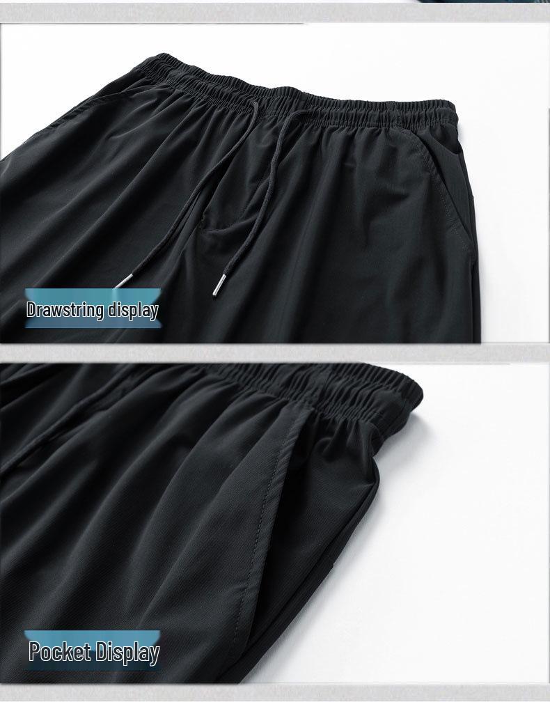 Men's Summer Casual Ice Silk T-Shirt and Shorts Set for Middle-aged & Elderly