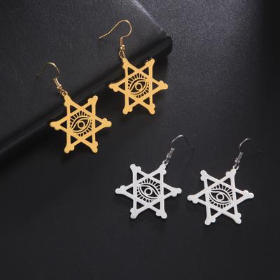 Star of David Earrings Drop Dangle Hoop Earrings for Women Jewish Jewelry Hanukkah Gift Stainless Steel