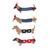 Cute Dachshund Cloth Doll Ornament Waterproof Surface Charm for DIY Brooch Keychain Hairpin Craft Home Decor