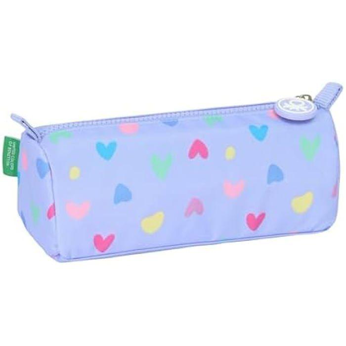 Trousse - SAFTA - Benetton Lilas - Fermeture éclair - Compartiment - Enfant