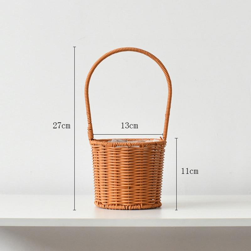 

Woven flower arrangement flower basket Hand-held flowers Straw bamboo confinement handmade basket Baby egg decoration Home flower basket Color