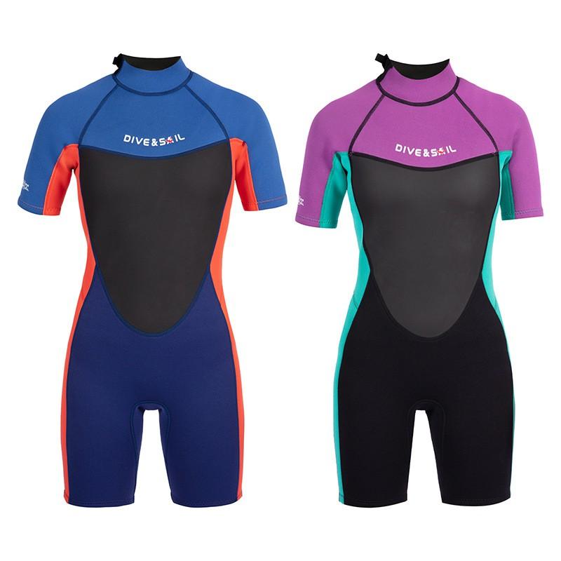 Diving Suit Men's 2.5MM One-piece Short-sleeved Children's Cold-proof Warmth Snorkeling Surfing Swimsuit
