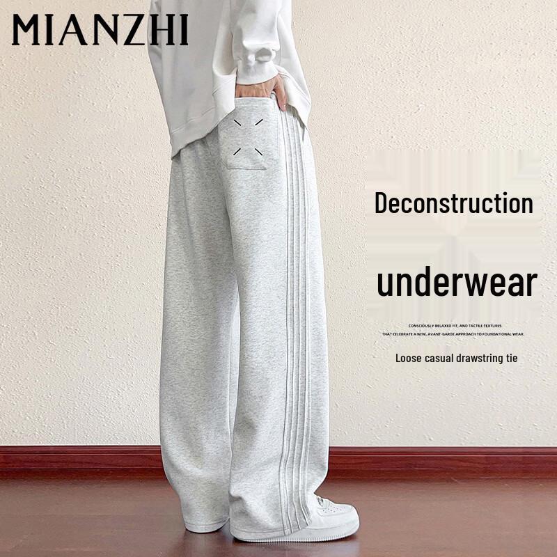 Men s American Retro Heavyweight Loose Fit Casual Sweatpants L