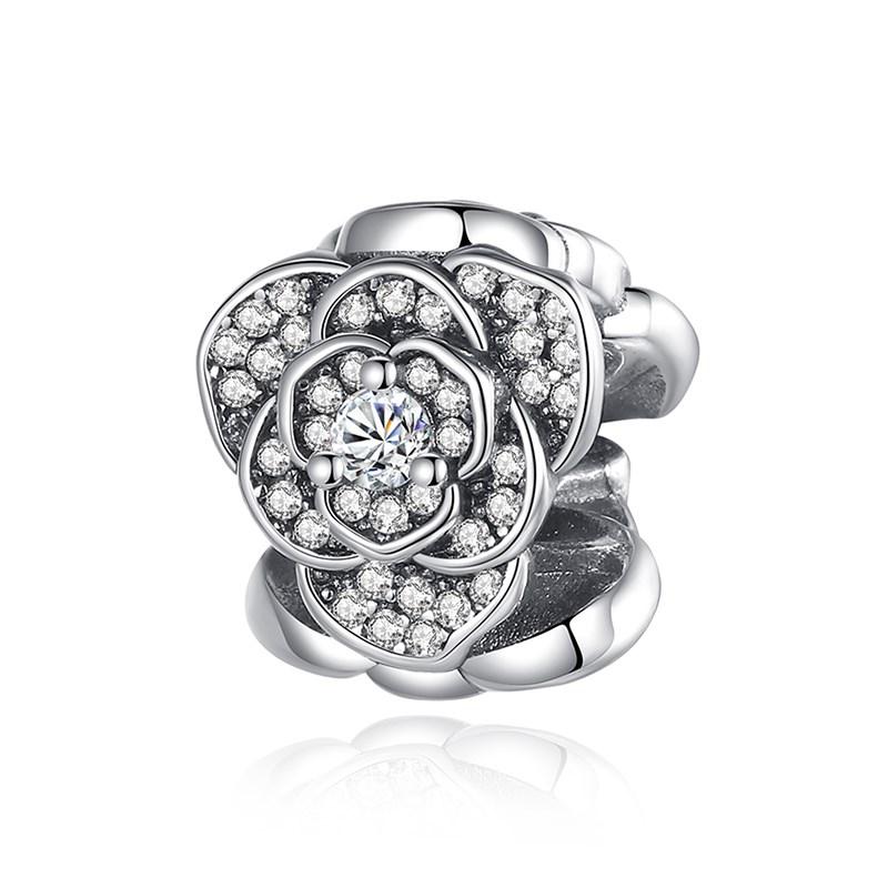 Flower Charms Fit Bracelets Sunflower 925 Silver Tulip Sakura Daisy Rose Flowers Beads DIY Jewelry Making