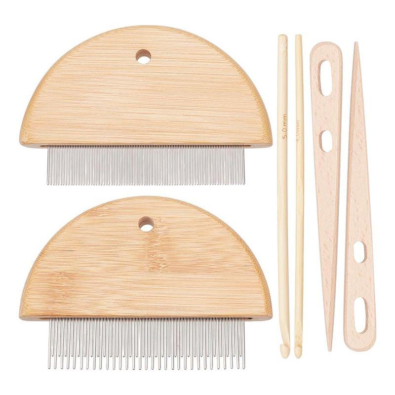 

AEE2-Tapestry Weaving Combs Hand Knitting Tools Needle Threader Crochet Tassel Comb Crochet Hook For Tapestry Wall Hanging