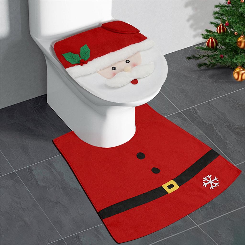 Santa Snowman Elk Toilet Two-piece Set