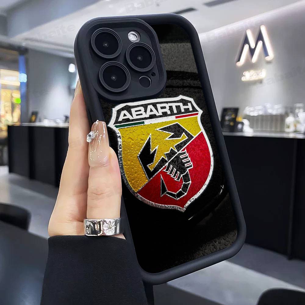 Custodia per Telefono Auto ABARTH Italia Per IPhone 17 16 15 14 13 12 11 Pro Max Plus Custodia in Silicone Antiurto