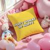 anime Yellow Printed Pillow Case Soft Plush Fabric DoubleSided Printed Cushion Cover Warm Winter Sofa Pillow Case