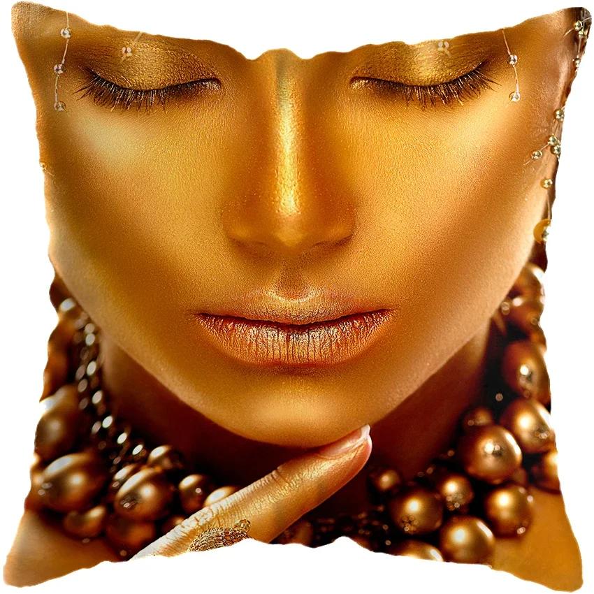Home Decor Fashion Afro Black Women Girls Sofa Pillowcases Bedroom Living Room Cushion Covers