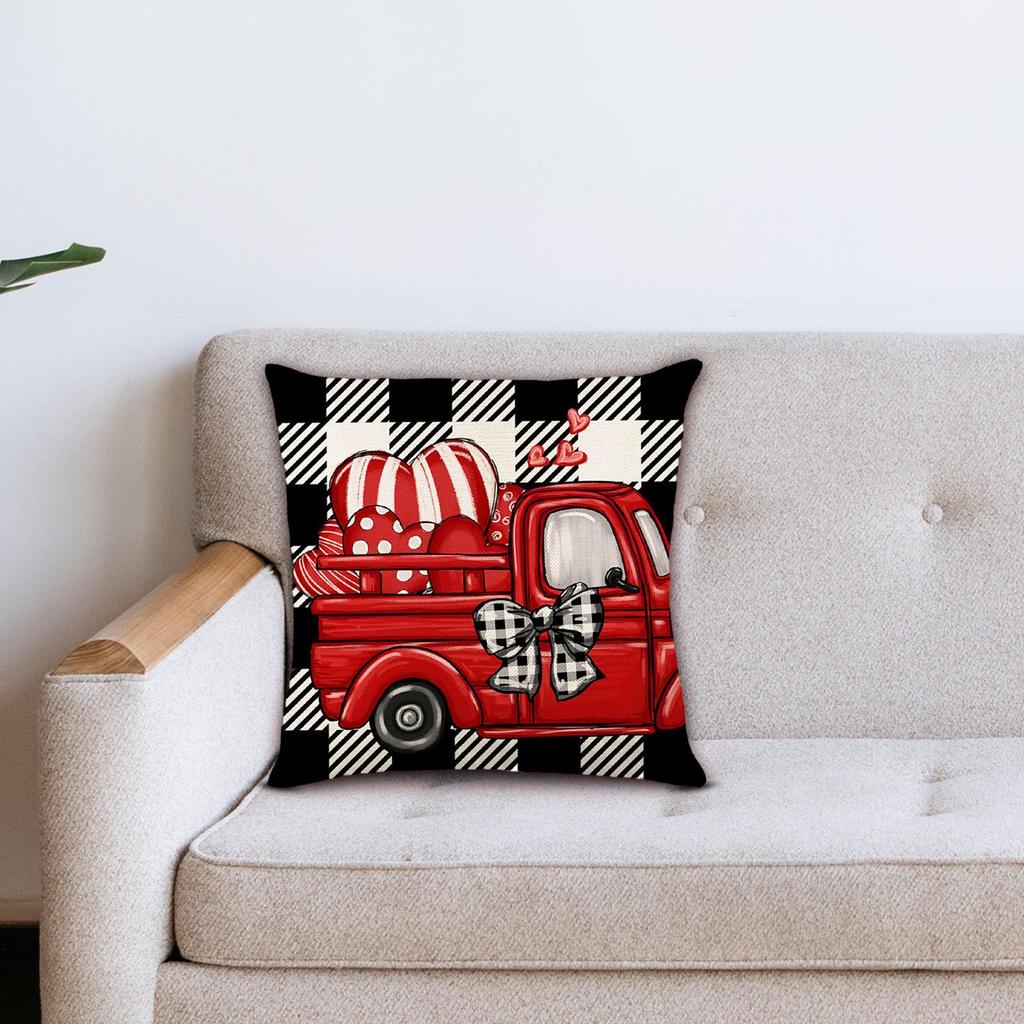 Valentines Day Pillow 45x45cm Sqaure Love Heart Pattern for Couch Sofa Chair Style D