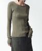 INSILENCE WOMEN Asymmetrical Mixed Knit Light Khaki