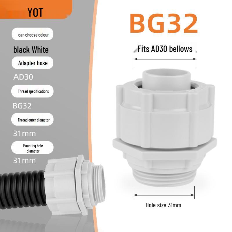 Raccordo dritto filettato a innesto rapido BG in Nylon PA66 per tubo corrugato