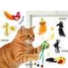 Swinging Interactive Cat Toy Elastic Rope Cat Teaser Self-play Cat Toy with Feathers Bell for Indoor