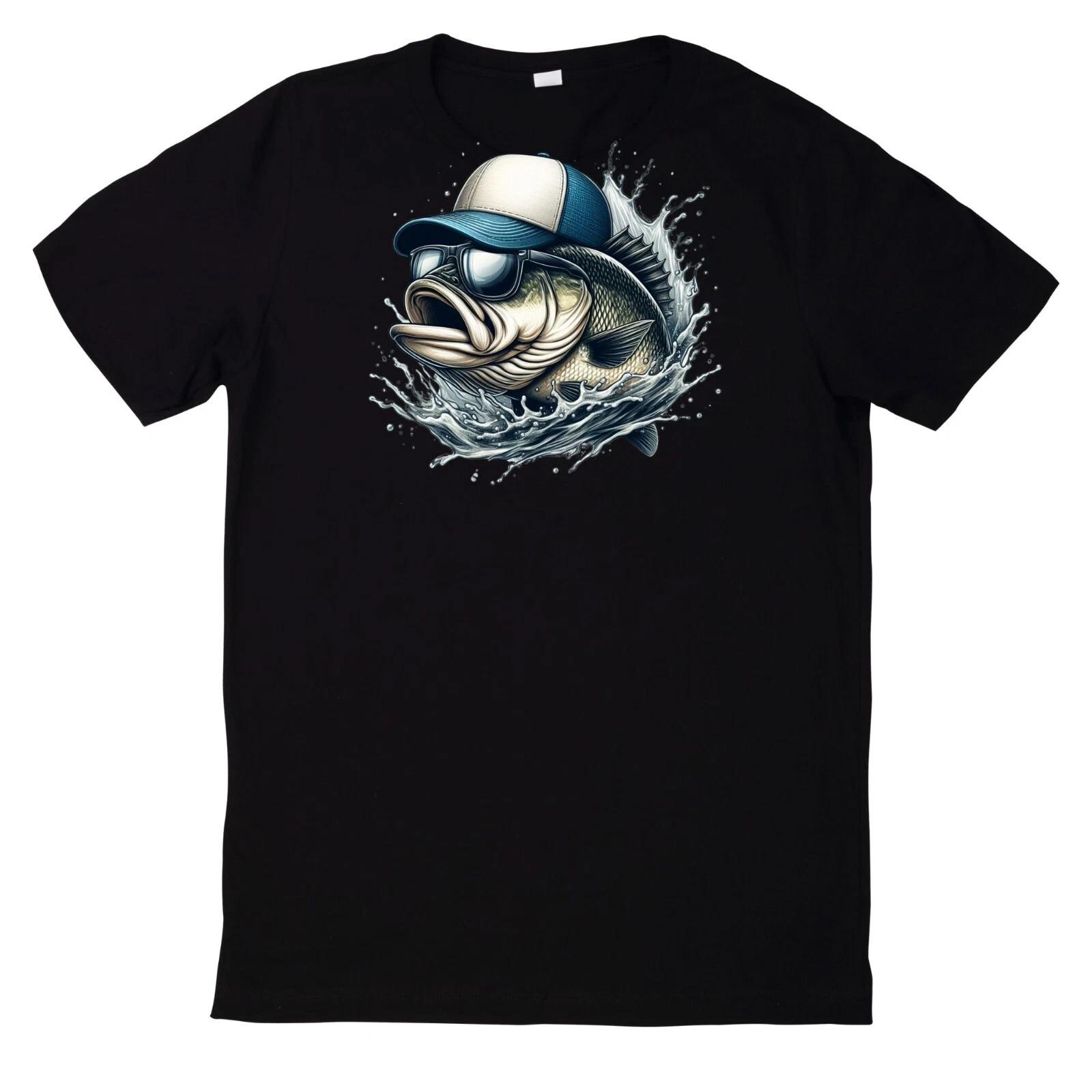 T-Shirt Lustiges Barsch angeln Motiv S