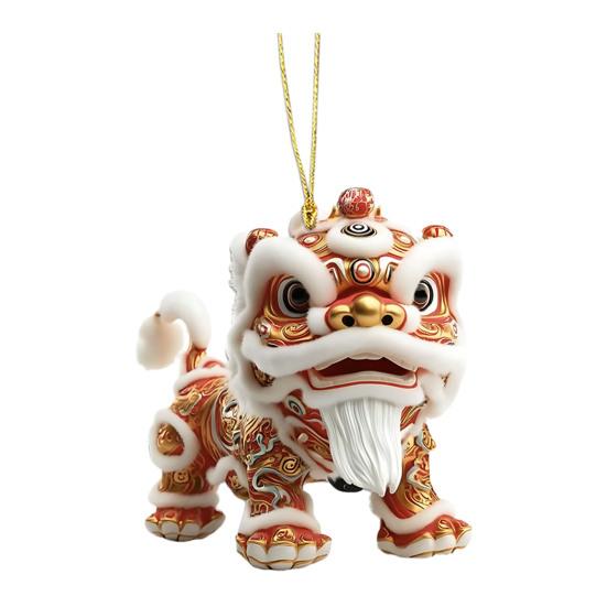 

Китайский Лев Акриловый Брелок 2D Плоский Подвеска для Зеркала Заднего Вида Автомобиля Шарм Украшения для Окна Автомобиля Стены Двери Дерева Праздничные Украшения