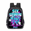 Kids Cartoon Print Backpack School - Lightweight Ergonomic Design With Reflective Stripes Oxford Fabric Grades 3-4