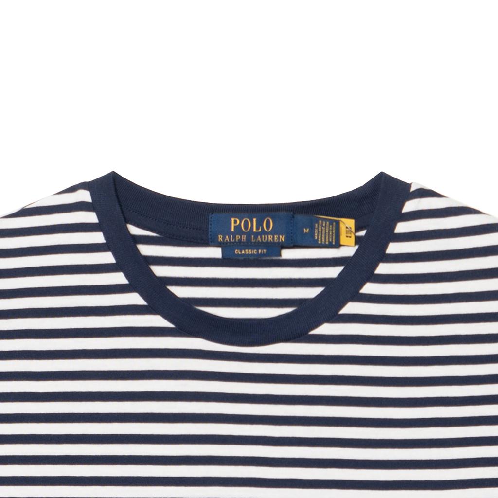 T-shirt a maniche corte a righe classiche Polo Ralph Lauren con ricamo Pony Uomo Top 710960660-500