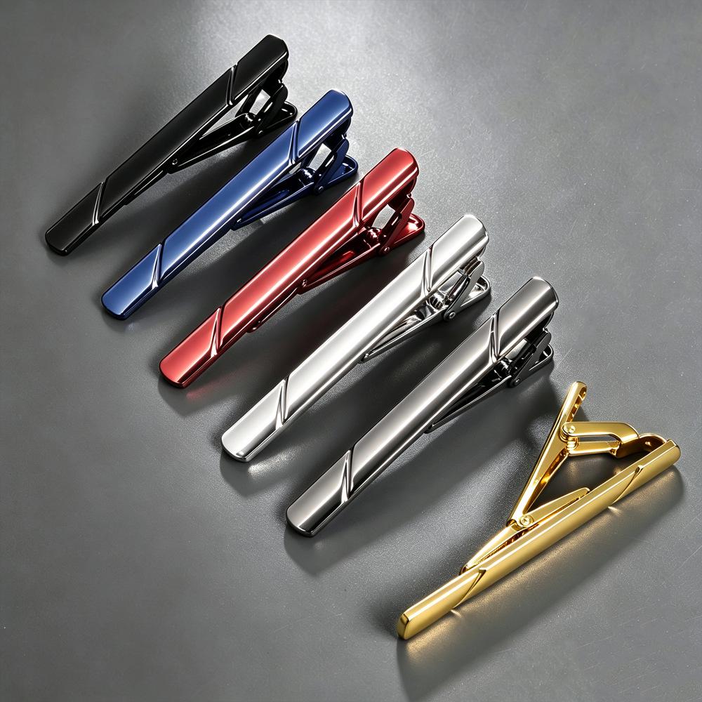 Stainless Steel Mirror Polished Twill Tie Clip Set for Men