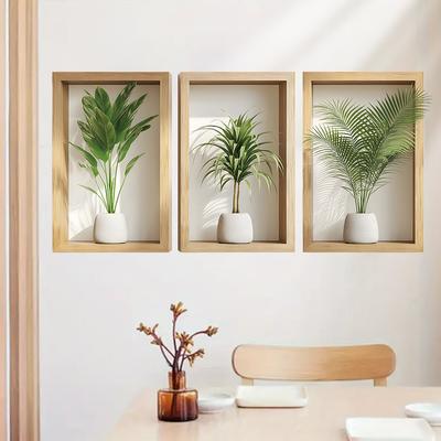 Creative Potted Plant Wall Stickers Self Adhesive Art Print Mural Corridor Bedroom Living Room Entrance Home Decor Decals