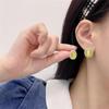New Pearl Oval Women's Small Earrings Light Green Acrylic Candy Color Sweet Geometry Tiny Earrings for Female Cool Stuff 2025
