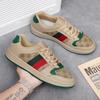 New Designer Men Canvas Casual Shoes Trend Striped Flat Skate Shoes Young Man Loafers