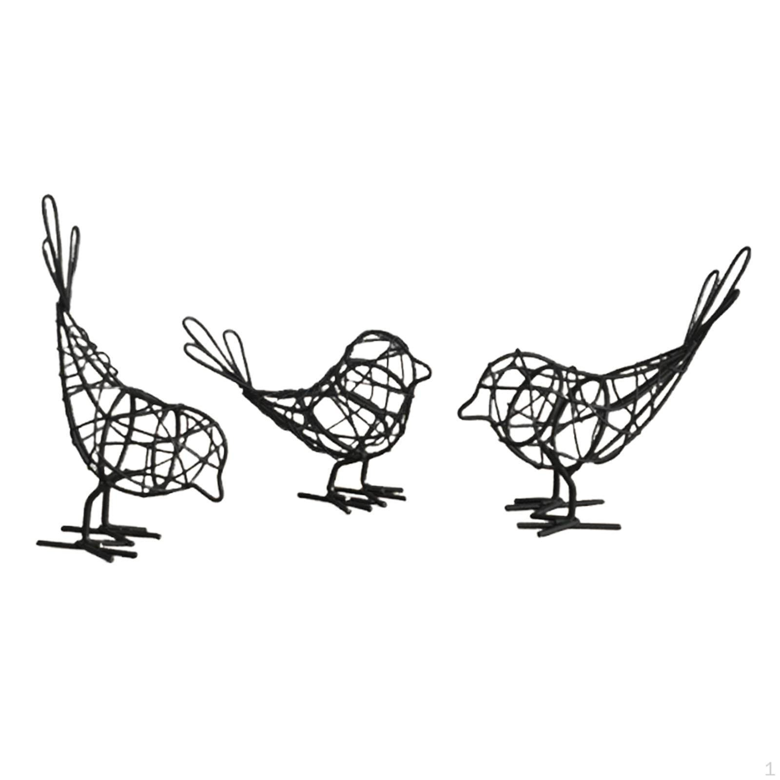 

Bird Statue Iron Animal Figurine Collectible Decorative Sculpture Ornament Craftsmanship for Room чорний