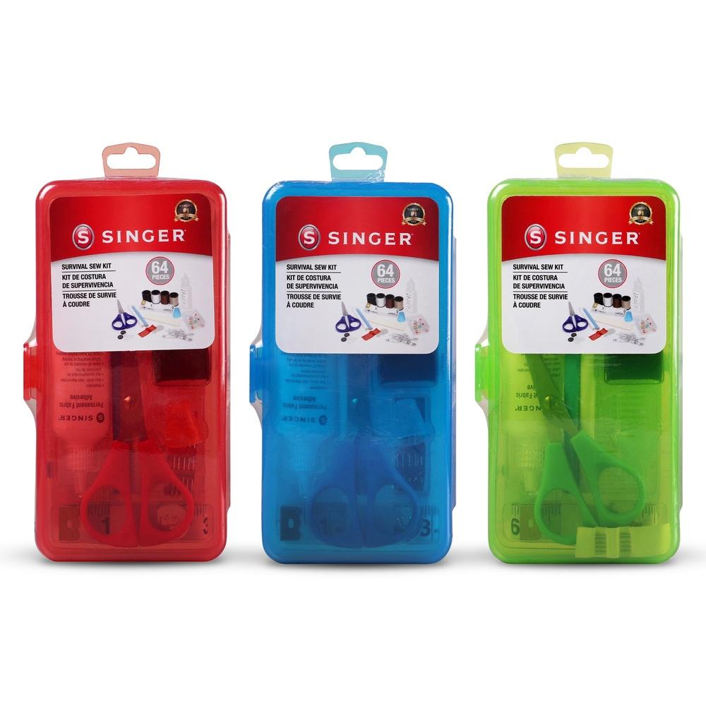 

Набор для шитья для выживания 64 предмета с футляром для хранения ножницы клейкая лента клей для ткани нитки иглы булавки наперсток идеально подходит для путешествий и ремонта United States