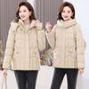 Short cotton-padded clothes women's disassembly hat thickened warm cotton-padded clothes jacket small mother clothes foreign gas cotton-padde