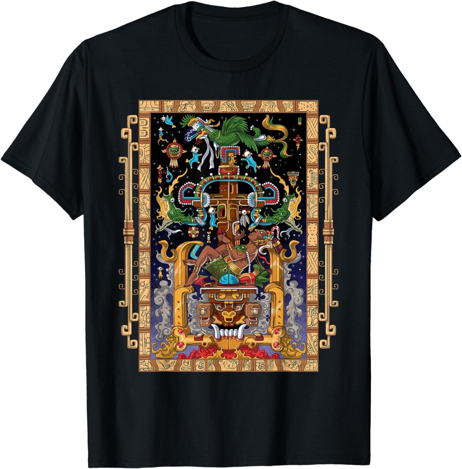 NEW Ancient Mayan King Pakal Aztec God Civilization Myth T-Shirt S разноцветный