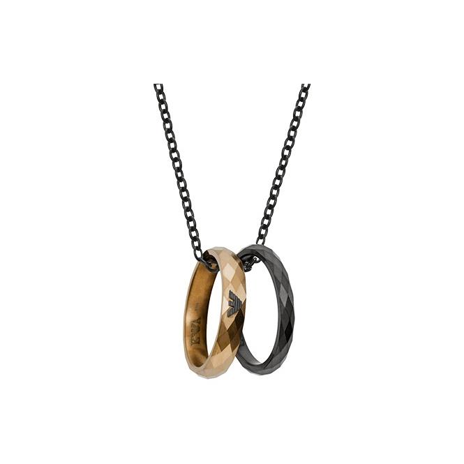 Emporio Armani Couples Ring Necklace Steel Sweet Love Stainless Steel Necklace Men necklace EGS2760001