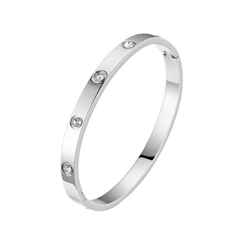 1 шт браслет из титановой стали с цирконием и звездами для женщин — фото 5