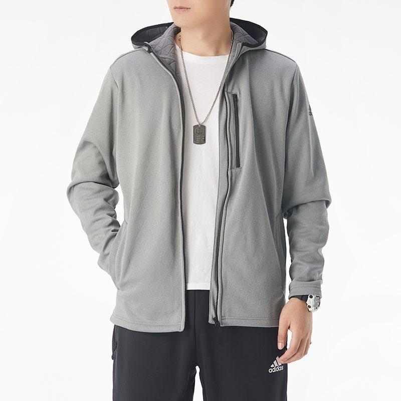 Adidas Jackets Men's Medium Heather Gray Hooded Moderate Other GV3516