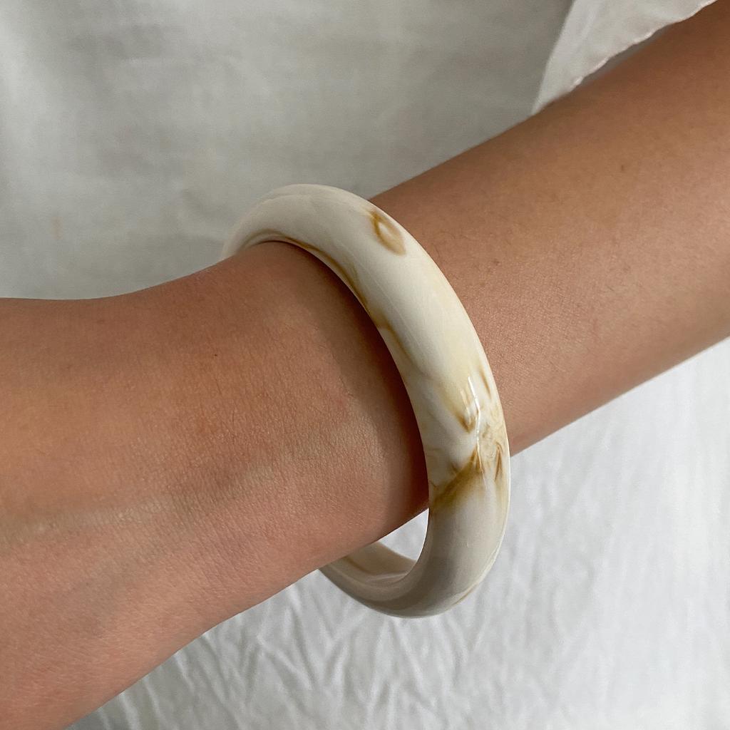 Ingemark 3 Styles Boho Resin Thick Chunky Bangles for Women New Trend Punk Stacking Up Arm Bracelets Couple Daily Party Jewelry