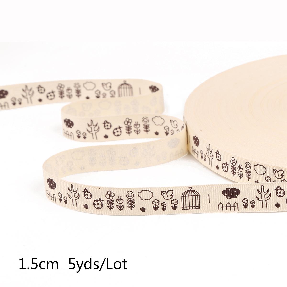 

Хлопковая лента шириной 1,5 см для изготовления аксессуаров для волос своими руками (4,5 м) Width 1.5 cm, 5 yards/pack, 12g