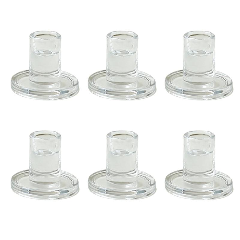 

Pack of 6 Tapers Candle Holder Stand Small Clear Glass Tealight Candlesticks Wedding Christmas Centerpieces Decoration 1