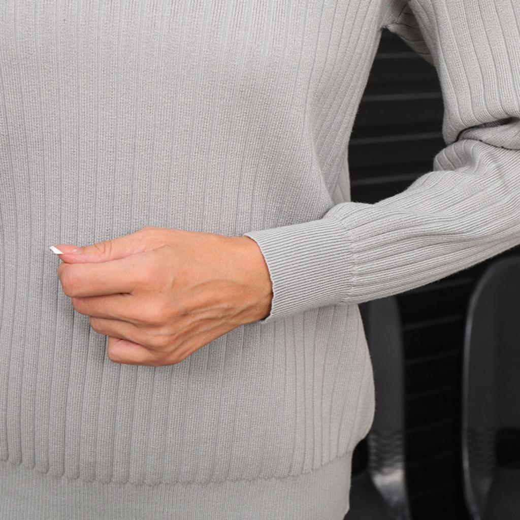 Autumn and Winter Casual Suit V-neck Sleeve Elastic Waist Fashion Temperament Knitted Two-piece Suit Women