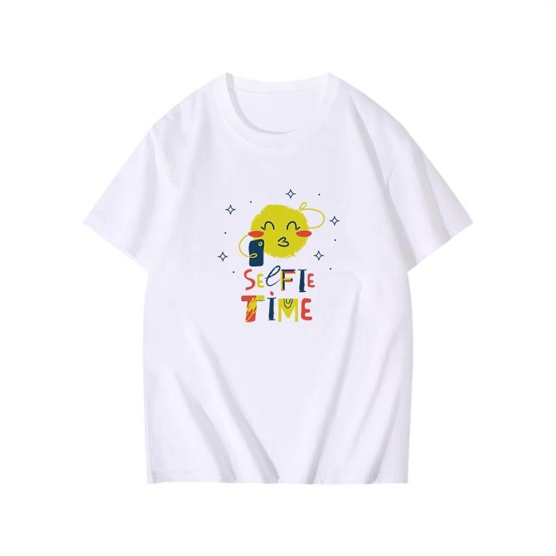 Summer Print Loose Oversized Casual Pure Cotton Round Neck Short Sleeved Shirt T-Shirts Men’s